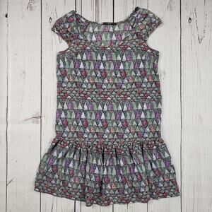 Soprano Lightweight Silky Multicolored Printed Mini Sleeveless Dress Size XS
